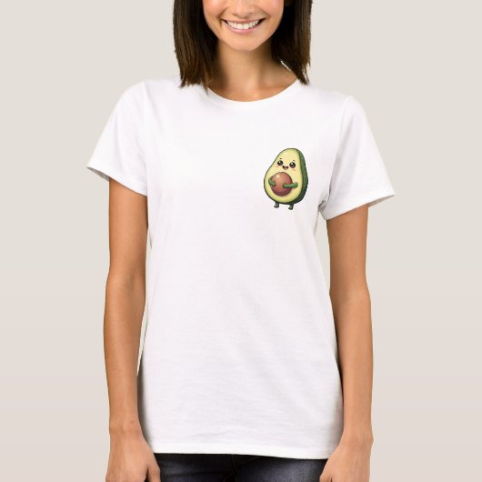 Cuddly Avocado Buddy with Big Pit T-shirt (Voorkant)