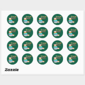 Cuddly Ginger Cat Snuggle Mode Ronde Sticker (Vel)