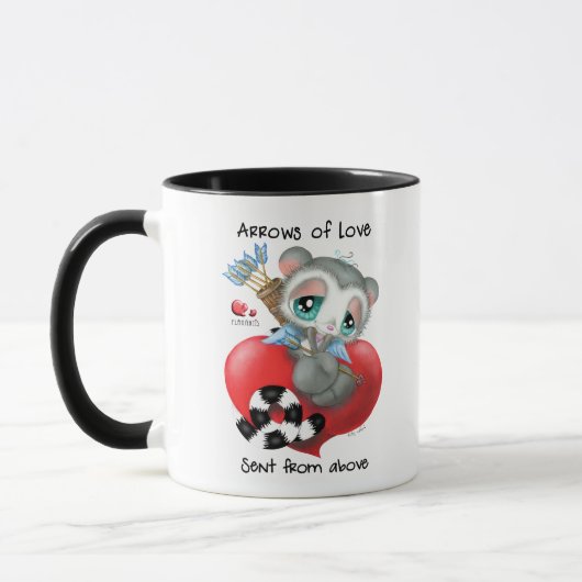 Cuddly lemur holding love arrows - sip of love  mok (Links)