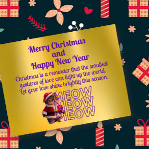 Cuddly Santa Cat Christmas Briefkaart