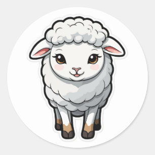 Cuddly Sheep Sticker - Een zachte en pluizige vrie
