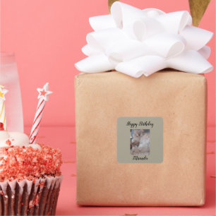 Cudly Cat Birthday Vierkante Sticker