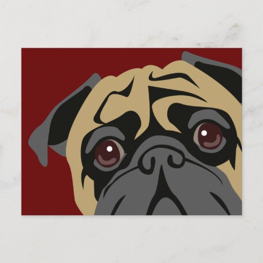 Cudly Pug Briefkaart (Voorkant)