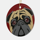 Cudly Pug Keramisch Ornament (Links)