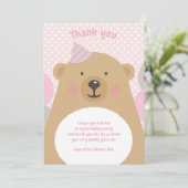 Cudly Teddy Bear Merci Carte Note (Debout devant)