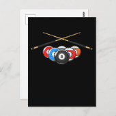 Cue Billard Balls Retro 8 Ball Player Briefkaart (Voorkant / Achterkant)