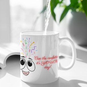 Cue de confetti in blauw Kids verjaardag mok