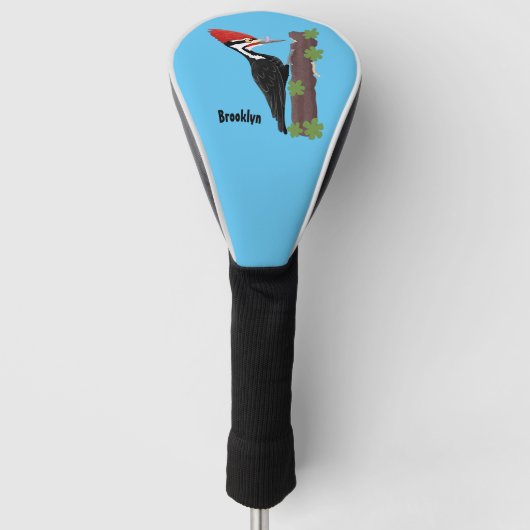 Cue grappige illustratie van de cartoon van pileaa golfheadcover (Voorkant)