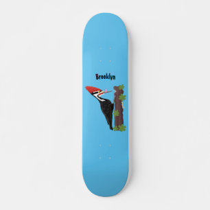 Cue grappige illustratie van de cartoon van pileaa skateboard