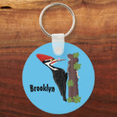 Cue grappige illustratie van de cartoon van pileaa sleutelhanger (Voorkant)