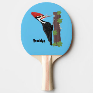 Cue grappige illustratie van de cartoon van pileaa tafeltennisbatje