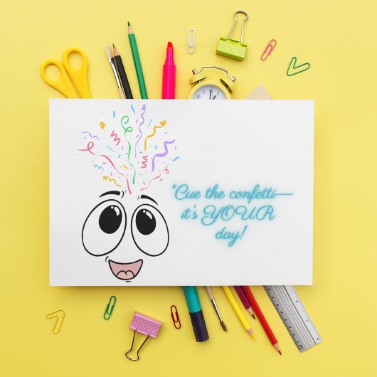 Cue les confettis dans la carte Anniversaire de en