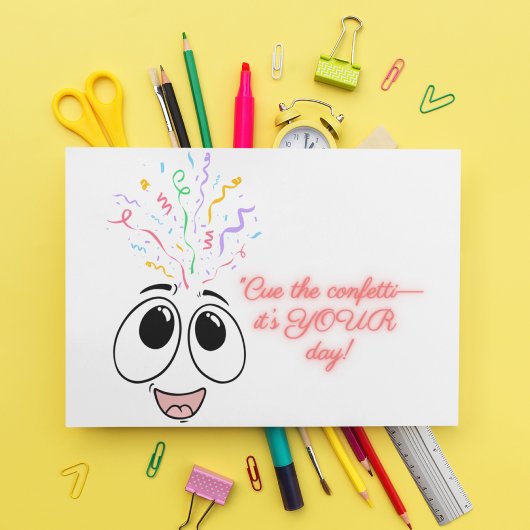 Cue les confettis dans la carte Anniversaire de en