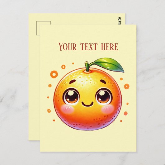 Cue oranje fruitliefhebbers bericht toevoegen briefkaart (Voorkant / Achterkant)