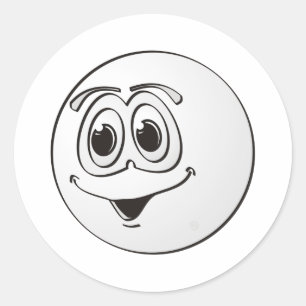 Cue Pool Ball Cartoon Ronde Sticker