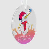 Cue Snowman Pink Baby`s First Christmas (devant)