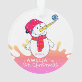 Cue Snowman Pink Baby`s First Christmas (dos)