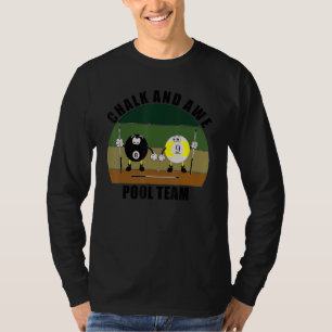 Cue Sporten Pool Biljart Team Krijt En Ontzag Pool T-shirt