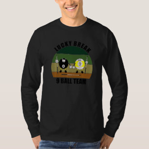 Cue Sporten Pool Biljart Team Lucky Break 9 Ball T-shirt