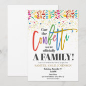 Cue the Confetti Adoption Celebration Invitation (Devant / Derrière)