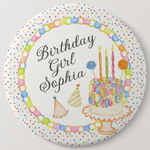 Cue the Confetti Verjaardagstaart Ronde Button 6,0 Cm