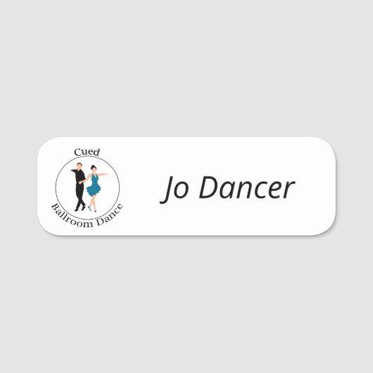 Cued Ballroom Dance Name Badge (Voorkant)