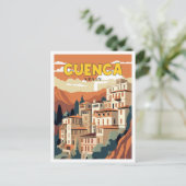 Cuenca Spanje vintage reisillustratie Briefkaart (Staand voorkant)