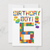 Cuene 6th Birthday Gift 6 Years Old Block Building Kaart (Achterkant)