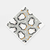Cuene penguin pattern grey pattern servet (Hoek)