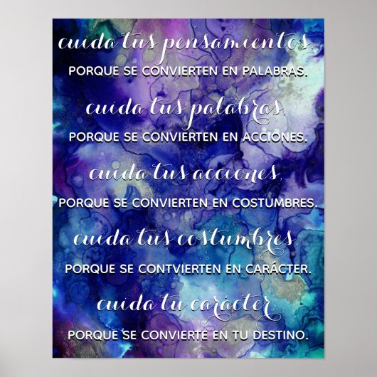 Cuida tus pensamientos poster (Voorkant)