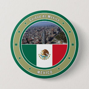 Cuidad de Mexico Ronde Button 7,6 Cm