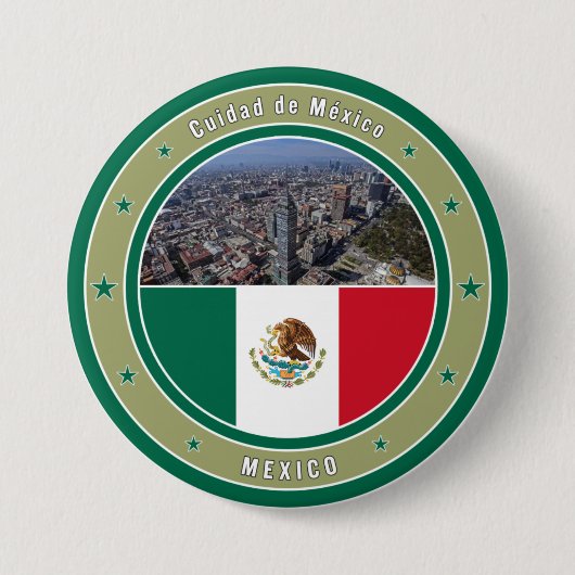 Cuidad de Mexico Ronde Button 7,6 Cm (Voorkant)