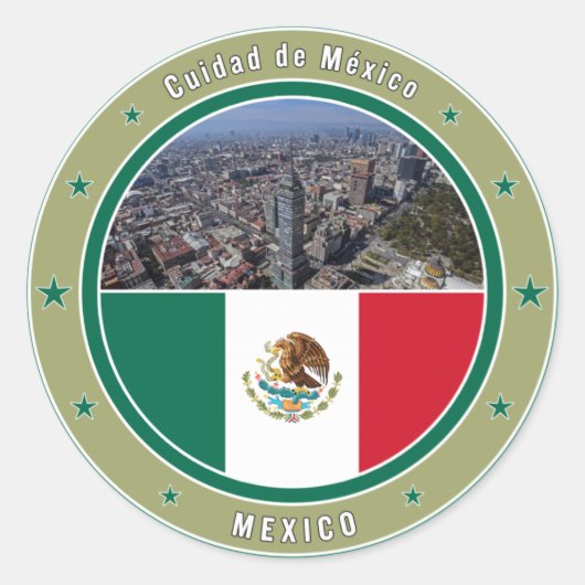 Cuidad de Mexico Ronde Sticker (Voorkant)