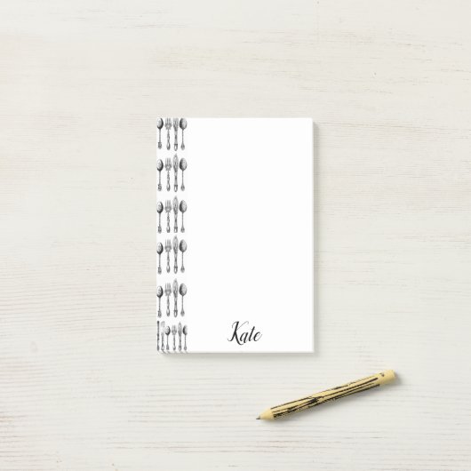 Cuillères en ustensiles Post-it Notes (Sur un bureau)