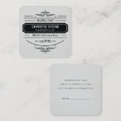 Cuir blanc luxueux Imprimer Barber Étiquette rétro (Devant / Derrière)