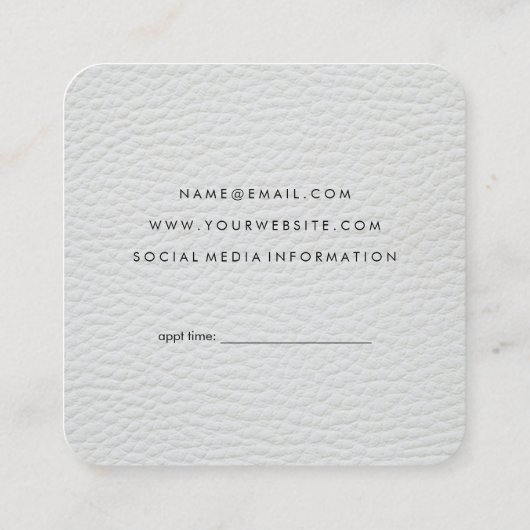 Cuir blanc luxueux Imprimer Barber Étiquette rétro (Dos)