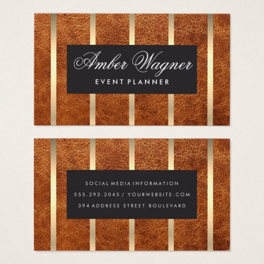 Cuir Brown | Bandes d'or (Devant & derrière)