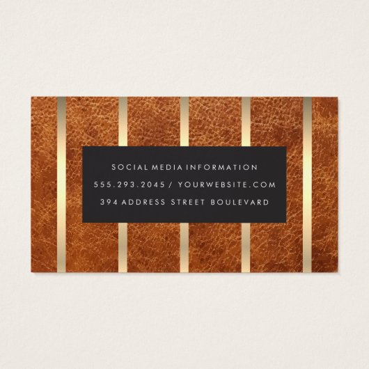 Cuir Brown | Bandes d'or (Dos)