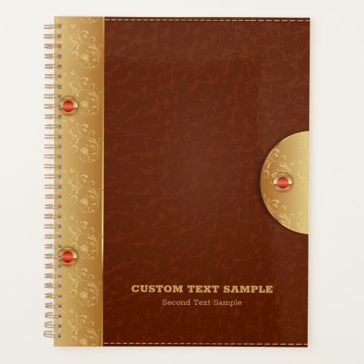 Cuir Brown et accent or métallique (Devant)