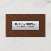 Cuir Brown | Étiquette à pointes en cuir (Devant)