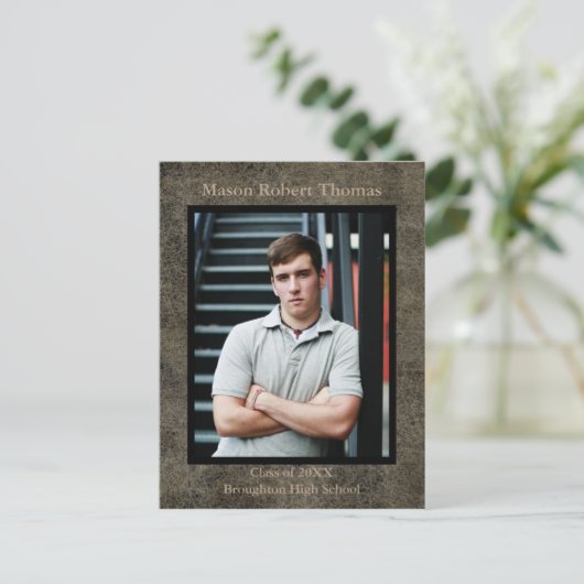 Cuir Brown - Faire-part de diplôme (Debout devant)