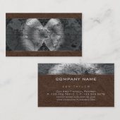 Cuir de brun de globe de carte du monde d'agent de (Devant / Derrière)