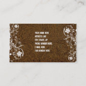 Cuir de brun foncé et carte de visite usinés de (Dos)