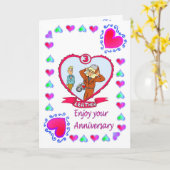 Cuir de carte d'anniversaire 3ème (Fleur jaune)