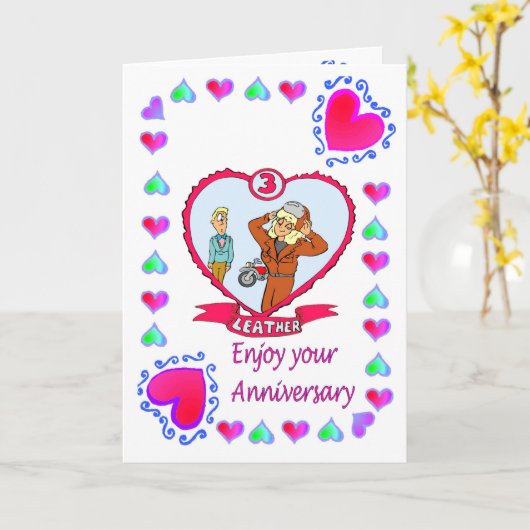 Cuir de carte d'anniversaire 3ème (Fleur jaune)