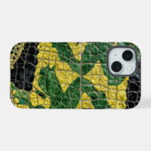 Cuir de dragon crocodile alligator vert jaune (Verso Horizontal)
