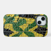 Cuir de dragon Crocodile Alligator Vert Jaune (Verso Horizontal)