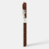 Cuir de vache marron et cuir monogrammé (Côté gauche)