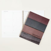 Cuir élégant de luxe aspect marron noir (Devant avec enveloppe)