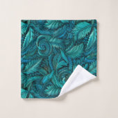 Cuir élégant sarcelle travaillé (Gant de toilette)